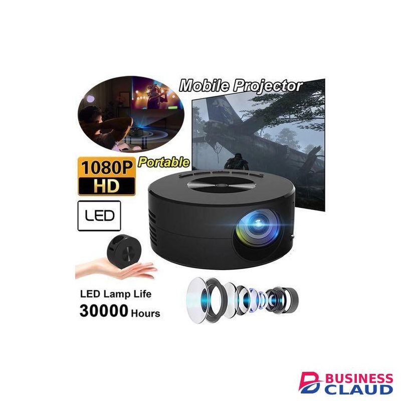 Projectors For Home Theatre Cinema 1080P – Portable LCD Home Cinema with Smartphone Sync & Remote Control (150 Lumens) Projectors - Black