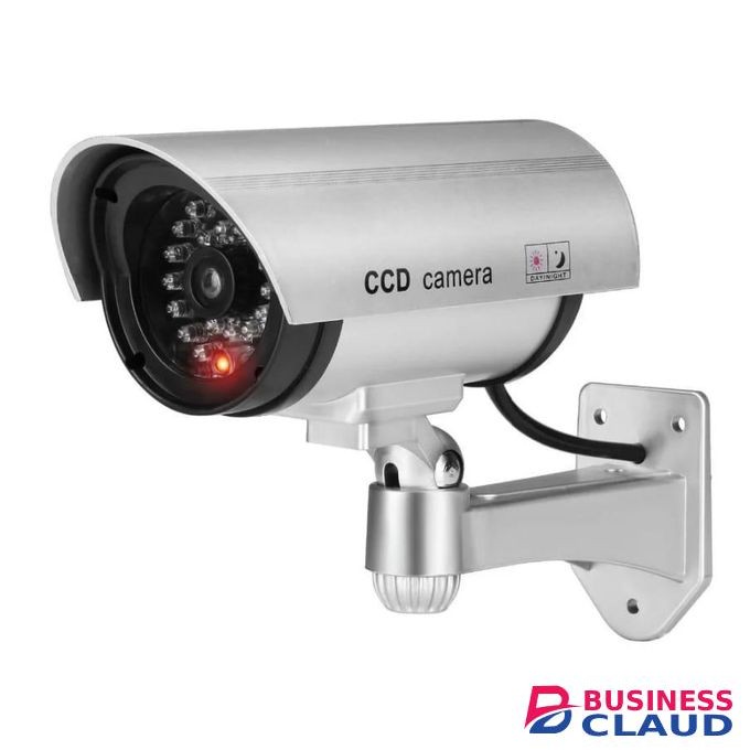 Dummy Wireless CCTV Security Camera Plastic Fake Surveillance Camera with Simulation Antenna Red LED Flashing AA Battery Powered Indoor Outdoor Security System