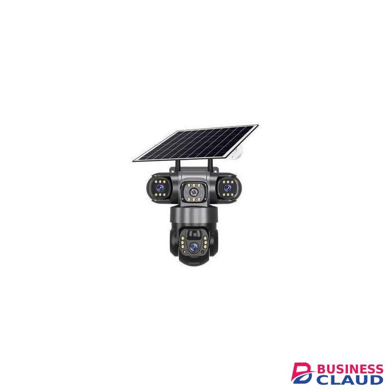 Solar Light Intelligence 4G (Simcard) V380 Triple Lens Three Screens Camera Solar Powered - (PIR Human Detection,Colored Night Vision