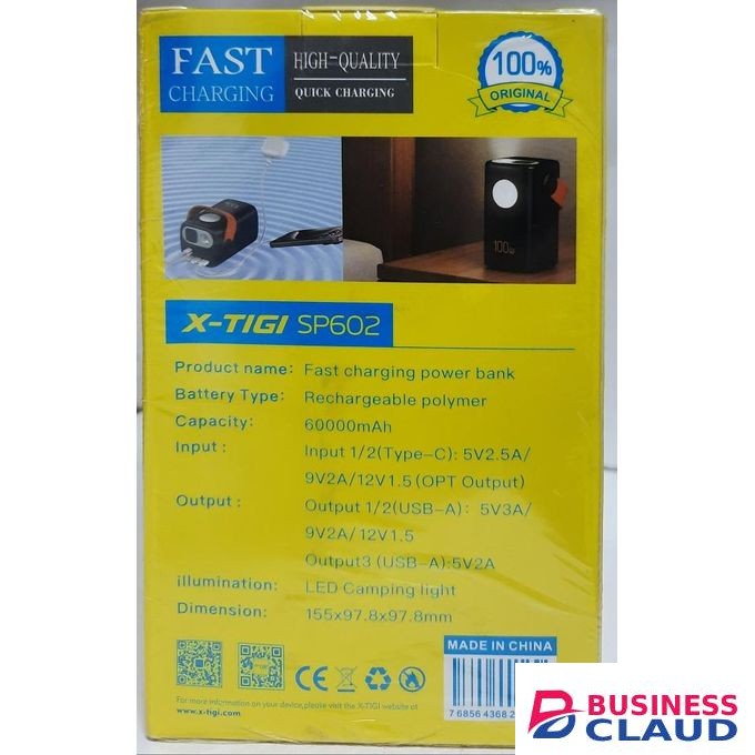 X Tigi Power Bank. 60,000 mAh, * xtigi 22.5w Fast Charger X-Tigi Sp602 Super battery.