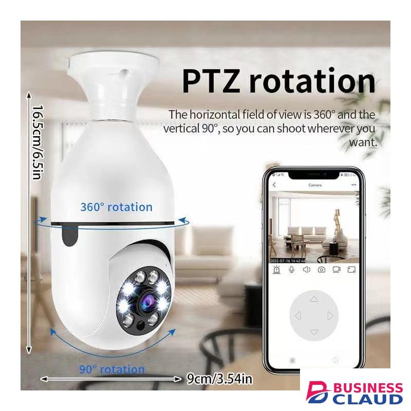 1080P HD WIFI Home Security Camera E27 Light Bulb 360° Rotation Remote Viewing