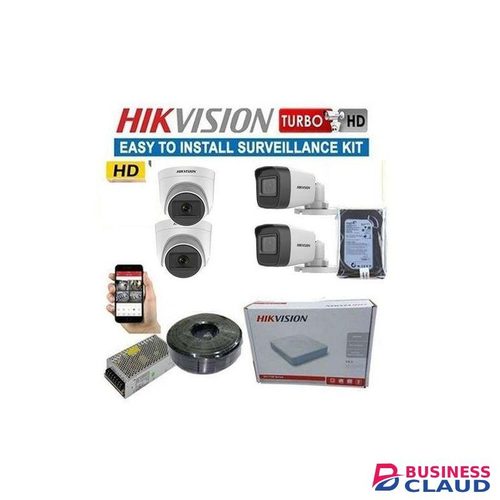 Hikvision 4 Four 1080P Full HD 2MP CCTV Cameras Complete Installation System Kit-500GB Harddisk+50M RG59 Cable
