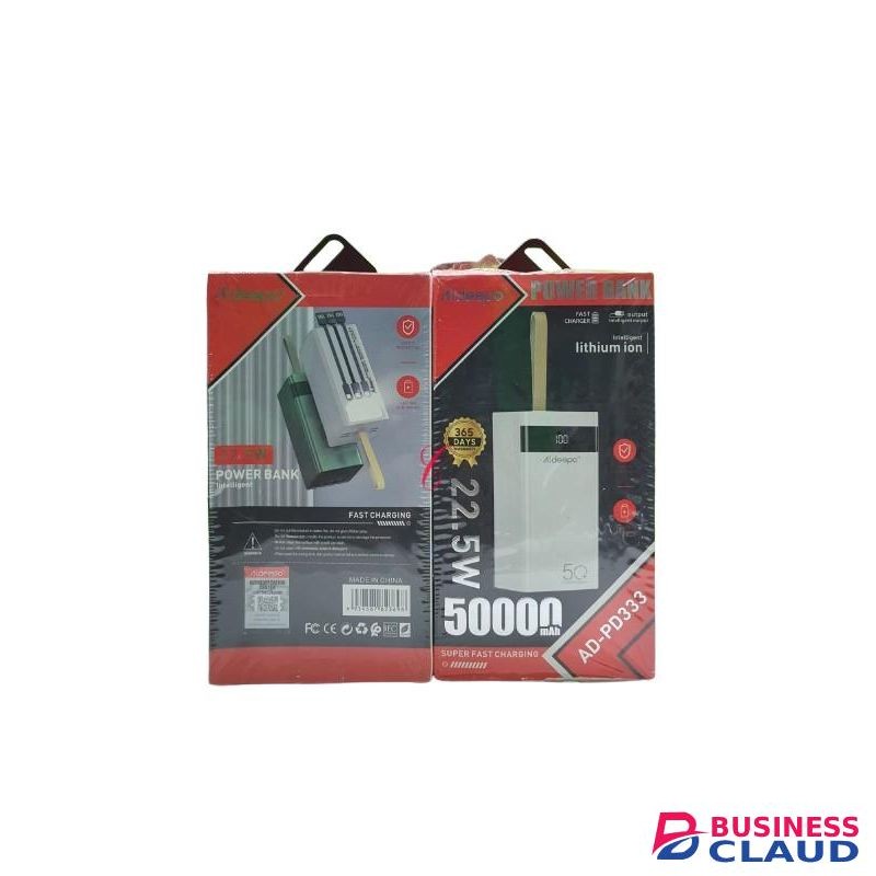 Aldeepo Quality 50000 Mah Super Fast powerbank With 3 Cables for Iphone,Type C and Normal Charge phone 10X
