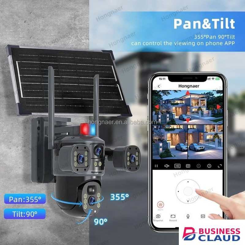 Smart Home Wifi/4G PTZ Camera with Solar and phone app for Home Security System