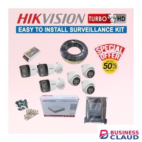 Hikvision 6 1080P Full HD 2MP Genuine Quality Hybrid CCTV Cameras with Audio ce Recording Capabilities Complete System Kit