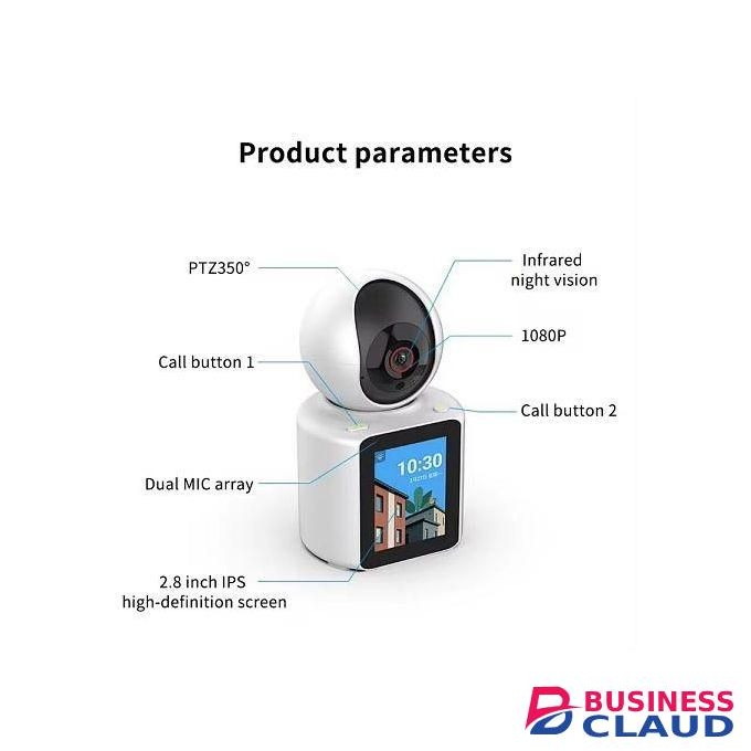 Video Calling Smart WIFI Camera 2.4 Inch Screen AI Detect Two Way Video Color Night Vision