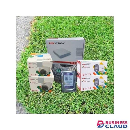 Hikvision 4 Remote Viewing 1080P Full HD, 2MP 24/7 Full Time Colored Night Vision CCTV Cameras Complete System Kit