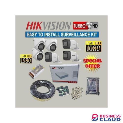 Hikvision Plug And Play Real-Time Notifications Alerts 6 Full HD 1080P 2MP CCTV Cameras Full Installation System Kit