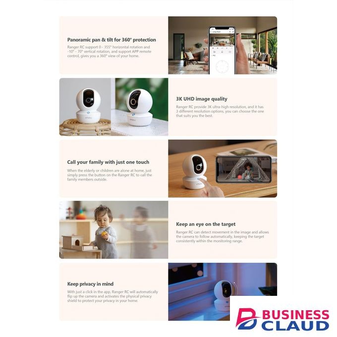 Imou 256GB MICROSDXC + RANGER RC IPC GK2CP3COWR 3MP INDOOR SMART SECURITY CAMERA 360° PAN + NIGHT VISION + TWO-WAY AUDIO + SMART DETECTION