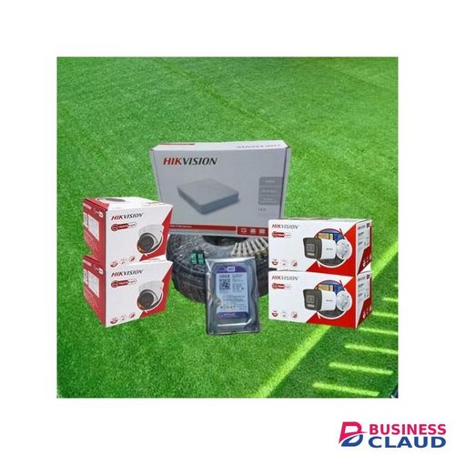 Hikvision 4 1080P Full HD High-Performance 2MP Hybrid Colored Night Vision Sound Capturing CCTV Cameras Complete Security Surveillance System Kit