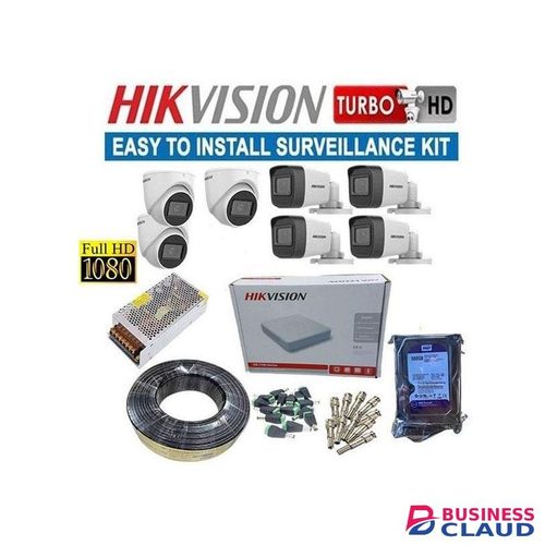 Hikvision Plug And Play Smartphone App Control 7 Full HD 1080P 2MP CCTV Cameras Full Installation System Kit
