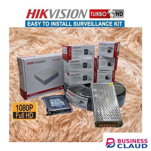 Hikvision 6 HD 1080P Full HD 2MP CCTV Cameras Complete System Kit-200M Rg59 Cable