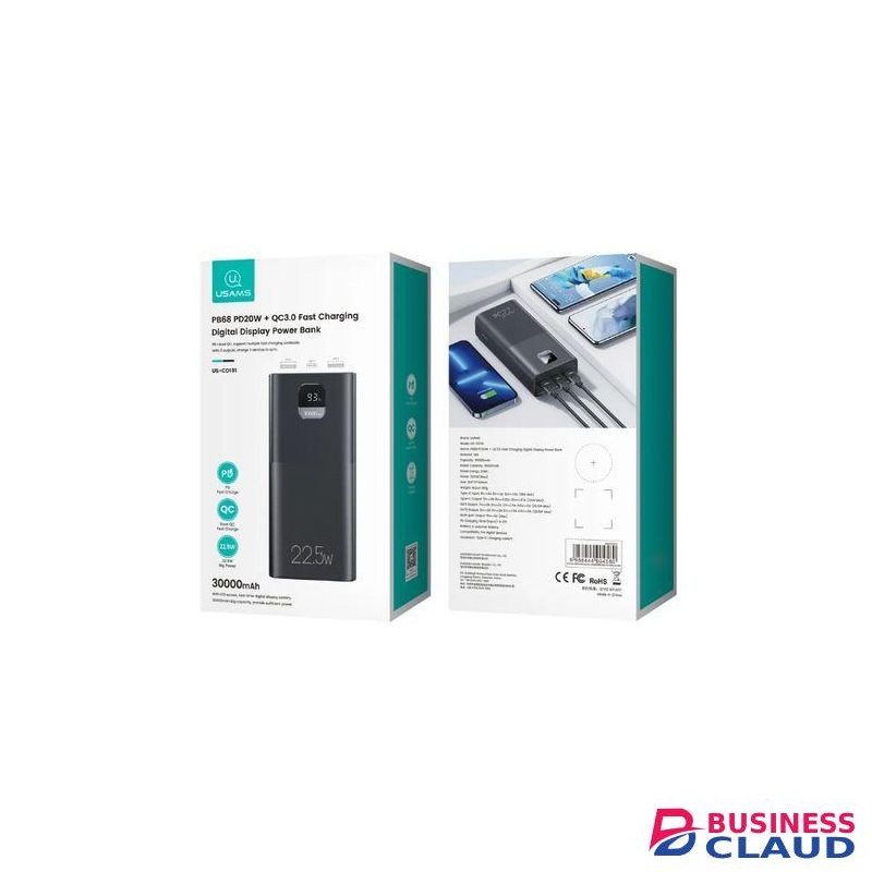 Usams PB68 PD20W +QC3.0 Fast Charging Digital Display Powerbank