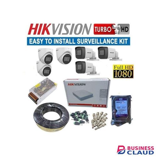 Hikvision 6 HD 1080P Full HD 2MP CCTV Cameras Complete System Kit-8 Channel Dvr 100M Rg59 Cable & 1TB HDD