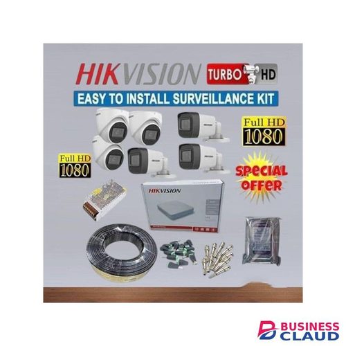 Hikvision 6 Turbo 1080P Full HD 2MP Ultra HD Smart Home Security CCTV Cameras Full Installation System Kit With 8 Channel DVR Machine