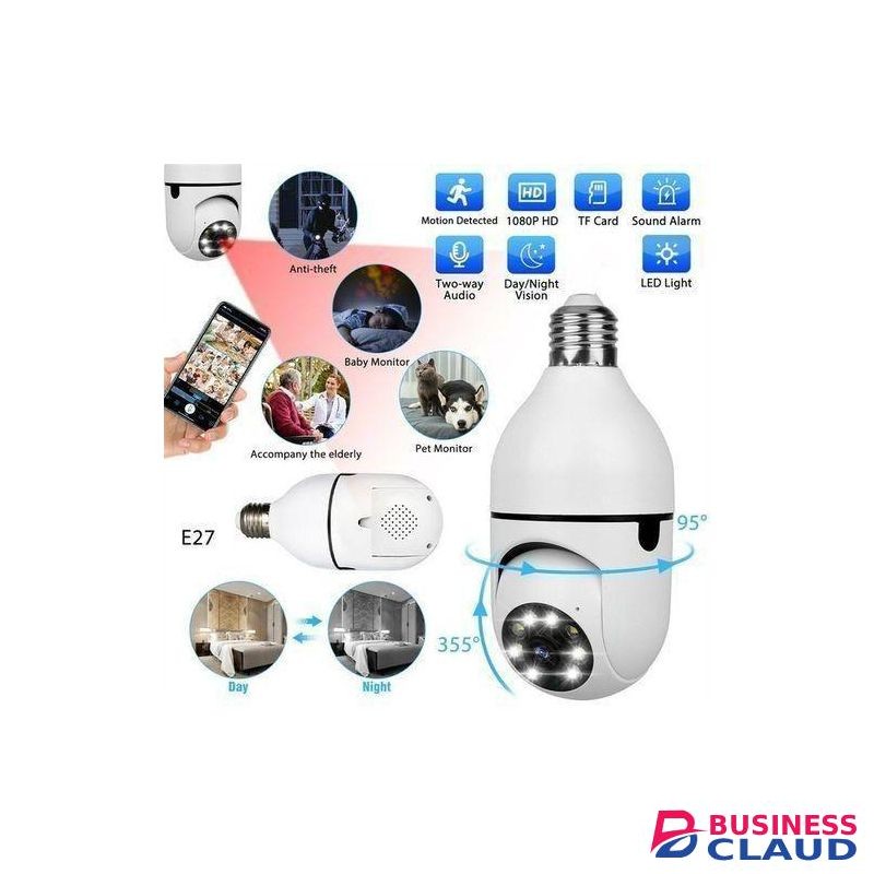 Rotating PTZ Wireless Wi-Fi Nanny CCTV Bulb Security Camera