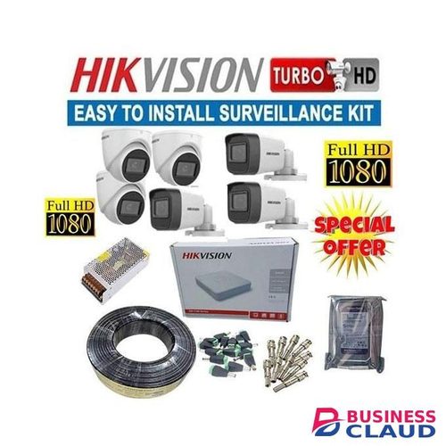 Hikvision Dome And Bullets 6 Full HD 1080P 2MP CCTV Cameras With Audio ce Recording Capabilities Full Installation System Kit