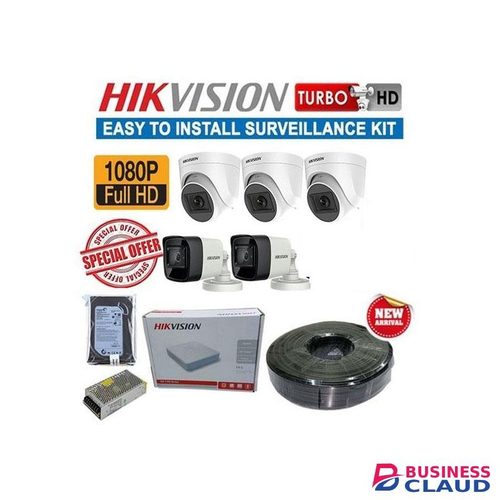 Hikvision HD 5 Turbo HD 1080P Full HD CCTV Cameras Complete System Kit-1TB Hard Disk+100M RG59 Cable