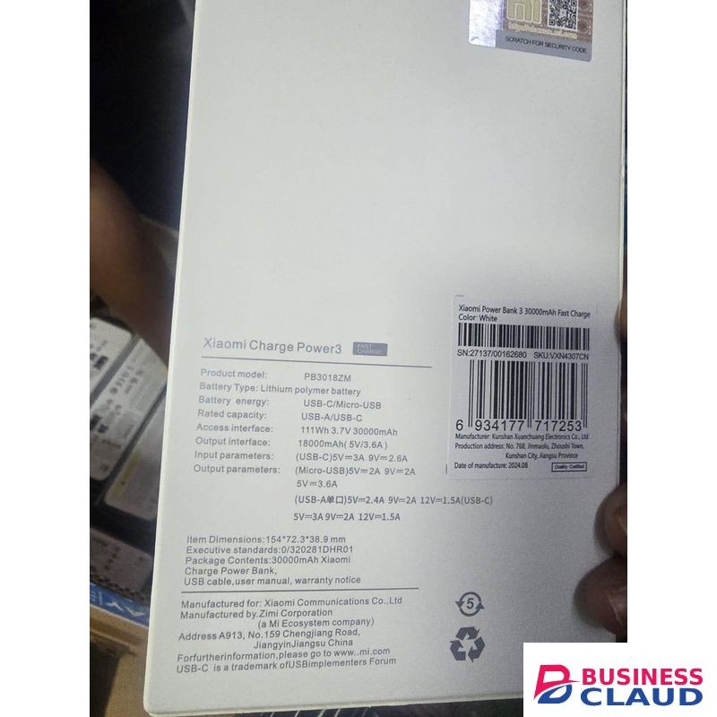 XIAOMI Mi 30000mAh High Capacity Power Bank for Outdoor Camping and Emergency Use