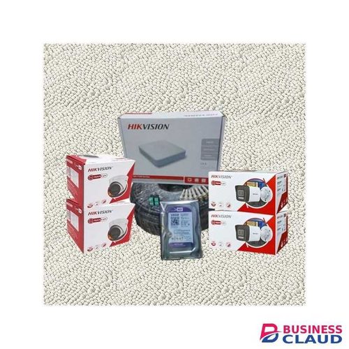 Hikvision Easy Installation 4 Hikivision 1080P Full HD 2MP Hybrid Colored Night Vision Sound Capturing CCTV Cameras Complete Package