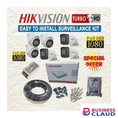 Hikvision 6 Full HD 1080P 2MP CCTV Cameras Remote Viewing Full Installation System Kit With 8 Channel DVR + 100M RG59 Cable
