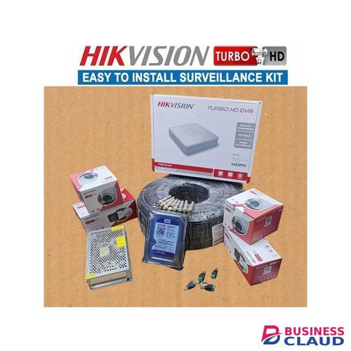 Hikvision Real-Time Recording 4 1080P Full HD 2MP Hybrid Colored Night Vision Sound Capturing CCTV Cameras Complete Security Surveillance System Kit