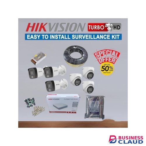 Hikvision 6 1080P Full HD 2MP Latest Hybrid CCTV Cameras with Audio ce Recording Capabilities Complete System Kit