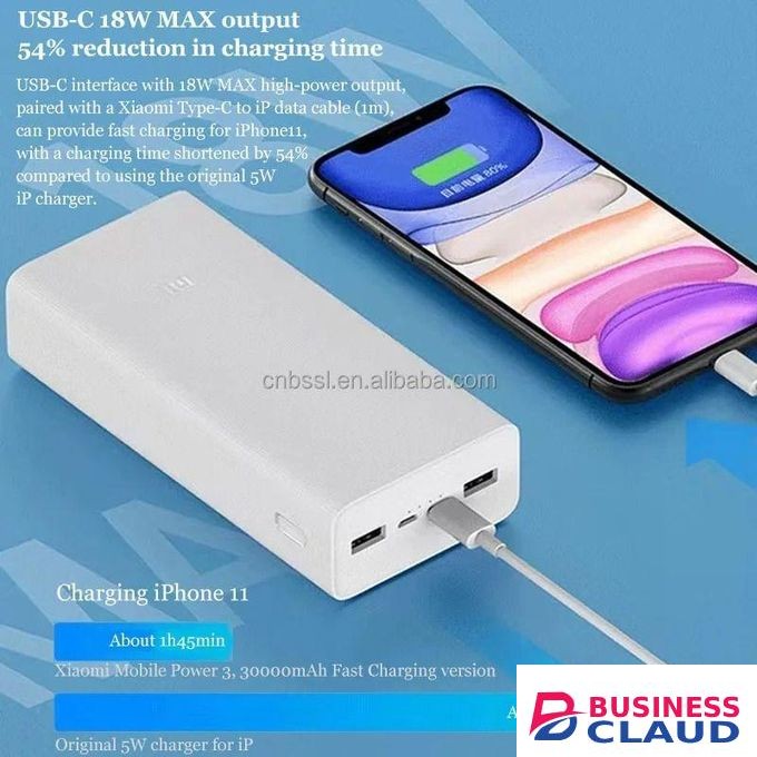 XIAOMI Xiaomi. Power Bank 3 30000mAh Ultra Capacity Fast Charger with ABS Durable Shell