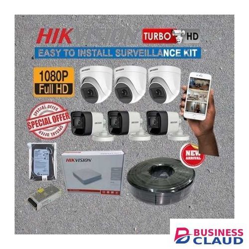 Hikvision 6 CCTV Cameras 1080P 2MP Full HD Full System Kit – 1TB Hard Disk, Built-In Infrared LEDs, Reliable Quality & Easy Installation