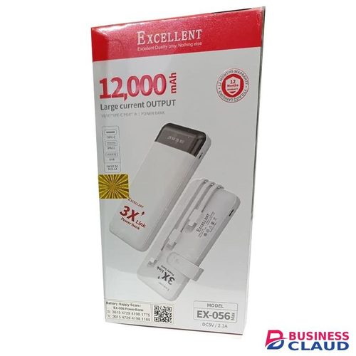 EXCELLENT EX-056 - 12,000mAh 3X Link Power Bank