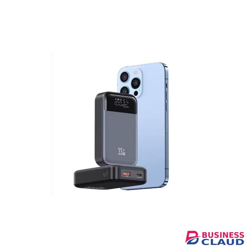 Usams 10000mAh Aluminum Alloy Power Bank PD 20W, Fast Charge 15W, Wireless Magnetic Charging, Ultra Slim Design