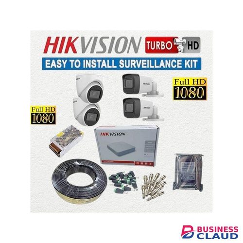 Hikvision 4 1080P 2MP Remotely Viewing Full HD CCTV Cameras Full System Kit With -4 Channel DVR Machine & 50M RG59 Cable