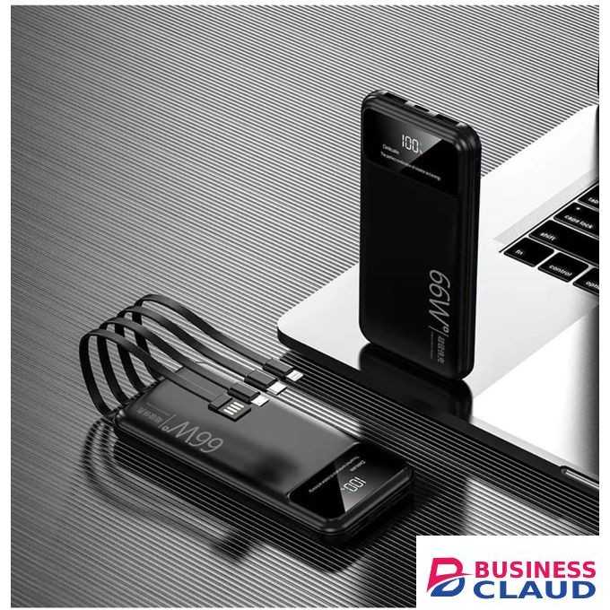 66Watts 20000mAh Power Bank Fast Charging With inbuilt Cables
