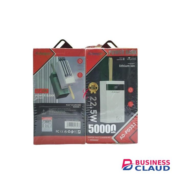 Aldeepo Discounted 50000 Mah Super Fast powerbank With 3 Cables for Iphone,Type C and Normal Charge phone 10X