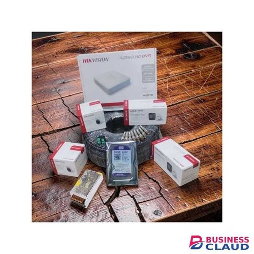 Hikvision 4 1080P Full HD 2MP Easy Installation CCTV Cameras Complete System Kit Package -50M Rg59 Coaxial Cable+500GB Harddisk + 4 Channel DVR Machine
