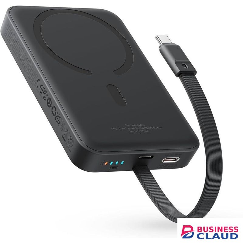 Itel PowerEasy 1 MagSnap 5C A1820 Dual Wireless Fast Charger 5000mah, Strong Magnetic Hold Built-In Cable