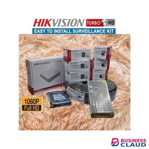 Hikvision 6 HD 1080P Full HD 2MP CCTV Cameras Complete System Kit-200M Rg59 Cable, 8 Channel DVR Machine & 1TB Harddisk
