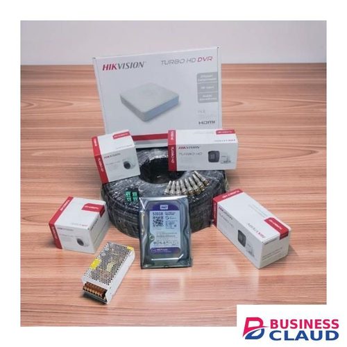 Hikvision 4 1080P Full HD 2MP High Performance CCTV Cameras Complete System Kit Package -50M Rg59 Coaxial Cable+500GB Harddisk + 4 Channel DVR Machine