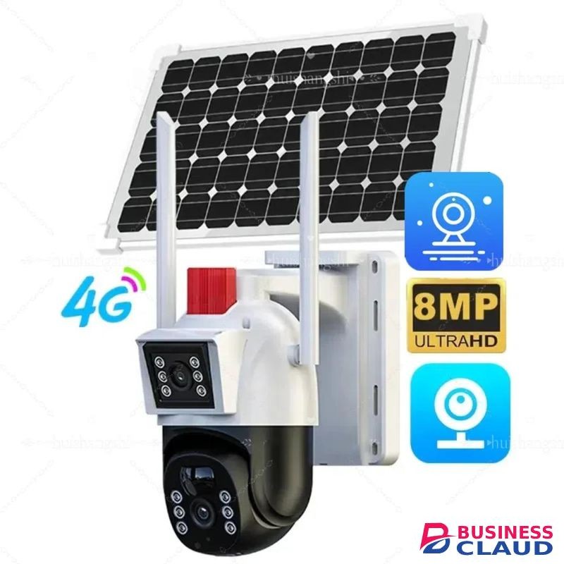 4G SIM Card Solar Camera WiFi Outdoor HD Night Vision IP CCTV Surveillance IP66 Waterproof 2 Way Audio PIR Humanoid Detection