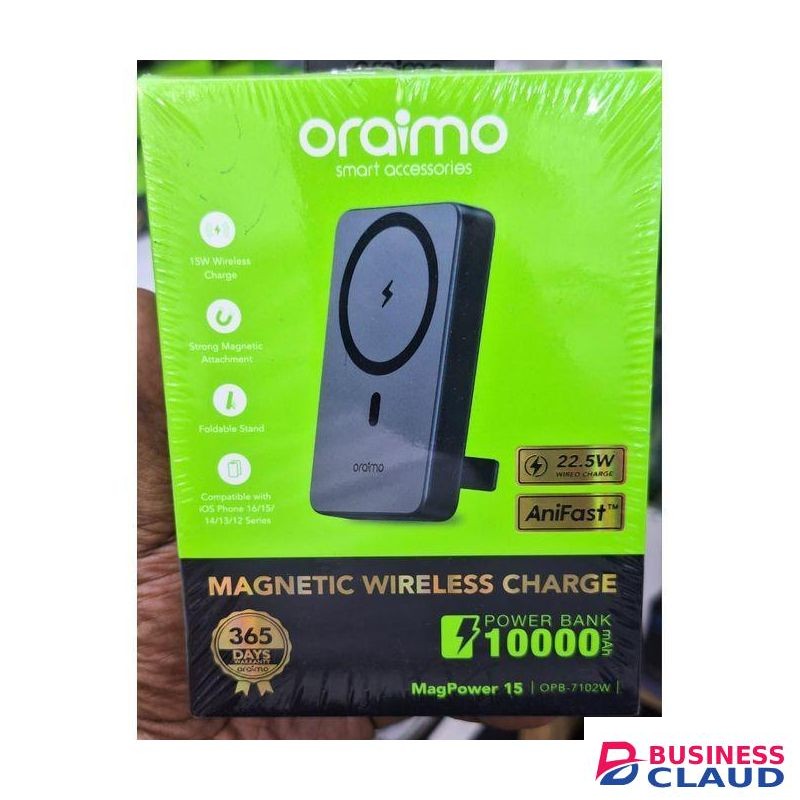 Oraimo Oraimoo MagPower 15 OPB-7102W 10000mAh Magnetic Wireless Power Bank – 15W MagSafe Charging, 22.5W Fast Charge