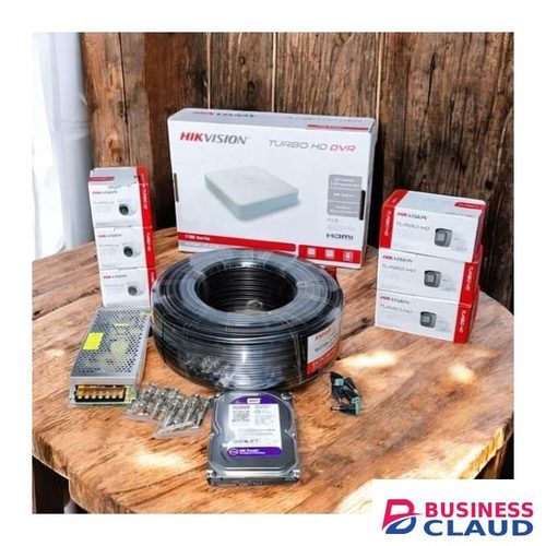 Hikvision 6 1080P Full HD 2MP Stunning Image Quality CCTV Cameras Complete System Kit Package -100M Rg59 Coaxial Cable+500GB Harddisk + 8 Channel DVR Machine