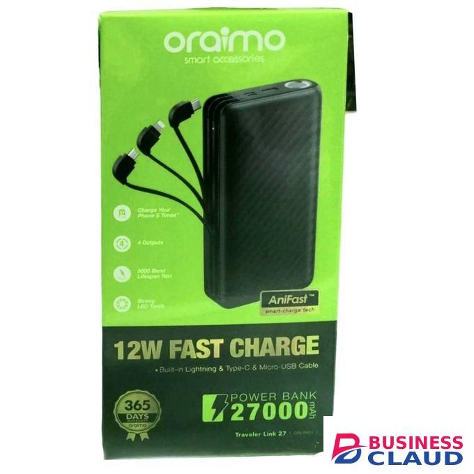 Oraimo Traveler link 27 27000mAh powerbank 12W fast charging