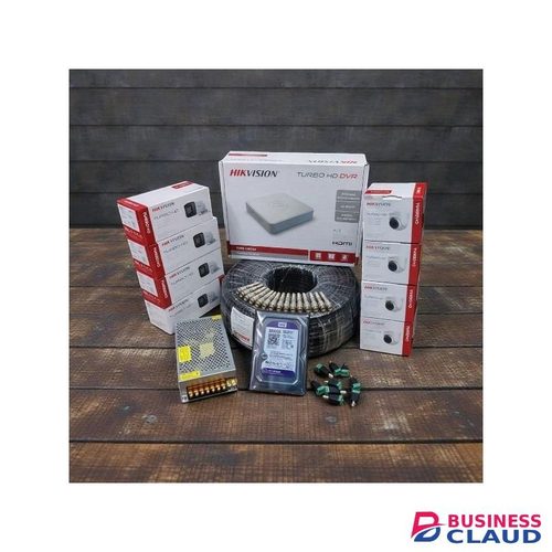 Hikvision 8 1080P Full HD 2MP Cloud Storage Back Up Support CCTV Cameras Complete System Kit Package -100M Rg59 Coaxial Cable+500GB Harddisk + 8 Channel DVR Machine