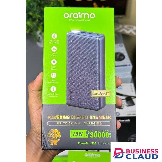 Oraimo PowerBox 300 Lit 30000mAh 15W Power Bank-Black.