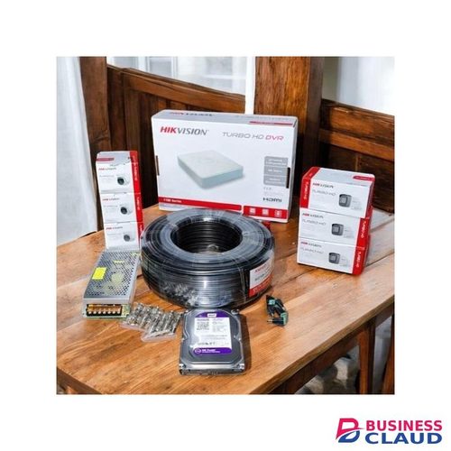 Hikvision 6 1080P Full HD 2MP Convenient And Efficient CCTV Cameras Complete System Kit Package -100M Rg59 Coaxial Cable+500GB Harddisk + 8 Channel DVR Machine