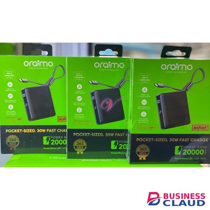 Oraimo PowerNova L21 Opb-7203C 20,000Mah 30W Fast Charging.. Pocket Sized