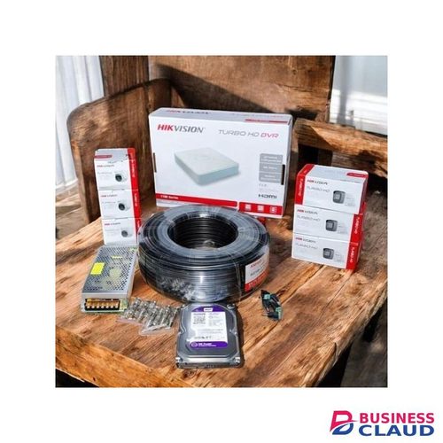 Hikvision Full HD 2MP Live View Streaming CCTV Cameras Complete System Kit Package -100M Rg59 Coaxial Cable+500GB Harddisk + 8 Channel DVR Machine