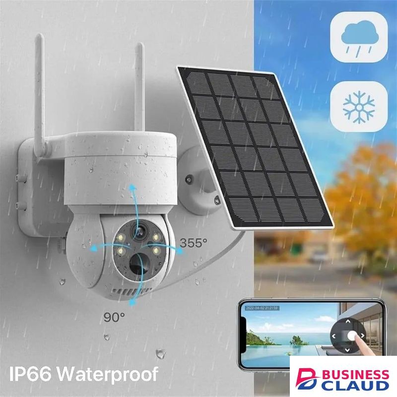 Solar IP camera 4MP outdoor PTZ CCTV Security camera WIFI surveillance Night Motion Detect