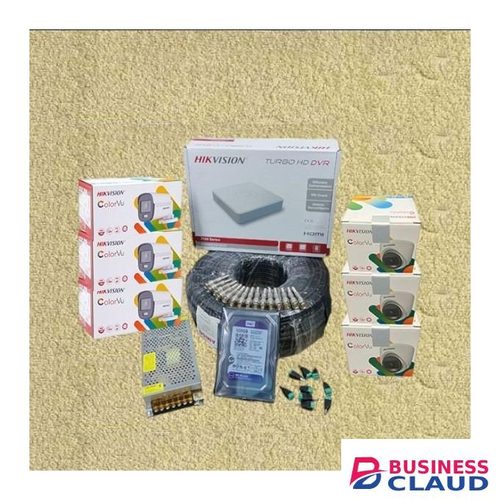 Hikvision 6 2MP 1080P Full HD 24/7 Full Time Colored Night Vision CCTV Cameras Complete System Kit-200M Rg59 Cable & 1TB HDD