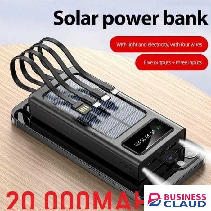 EXCELLENT Discounted 20000 Mah Super Fast powerbank With 4 Cables LED Big Light for USB, Iphone,Type C and Normal Charge phone